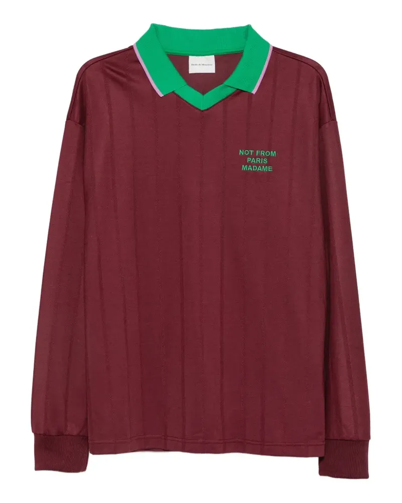 Drôle de Monsieur Poloshirt mit Slogan - Rot Rot