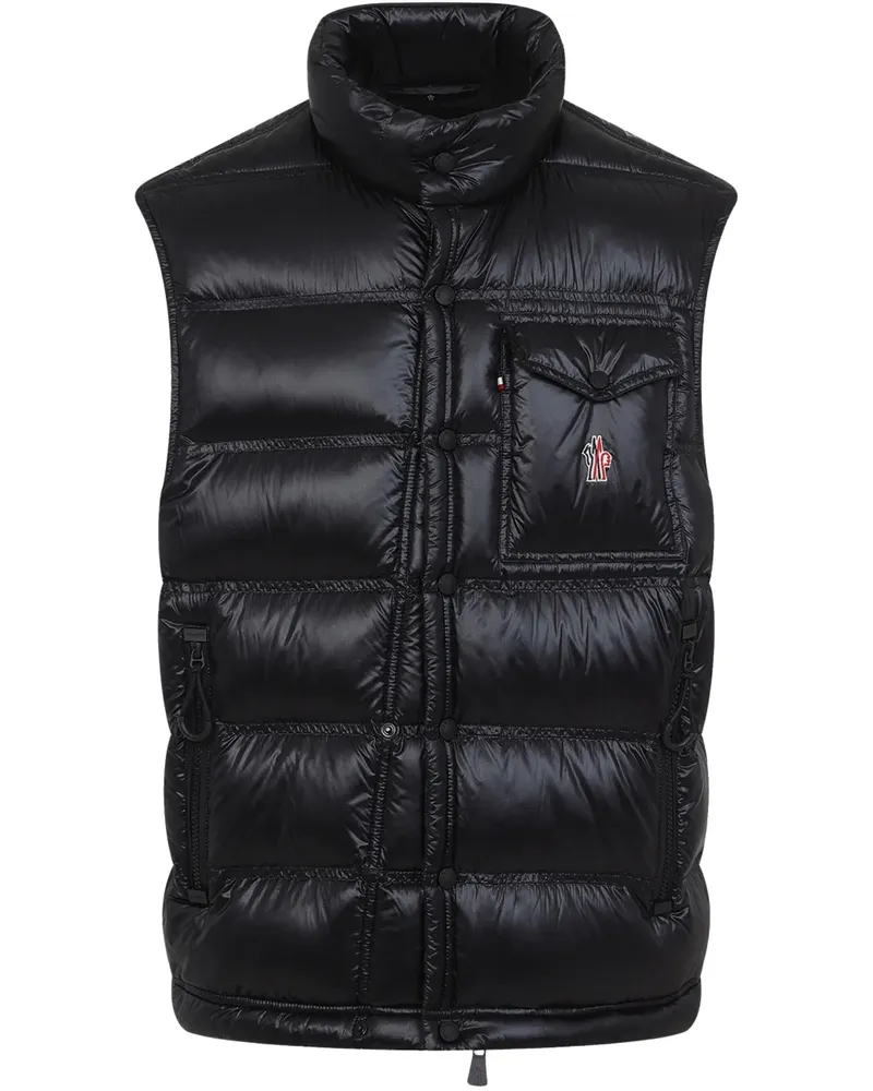 Moncler Weste mit Logo-Stickerei - Schwarz Schwarz