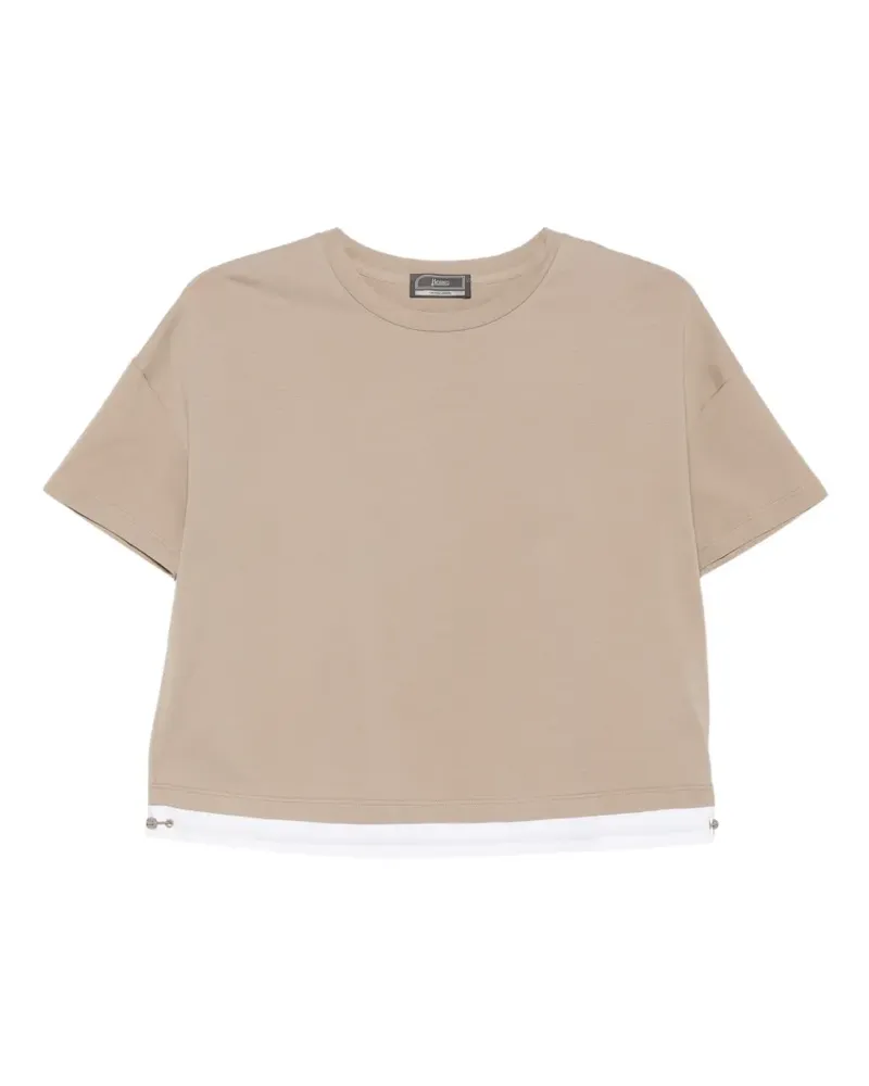 Herno layered-hem T-shirt - Nude Nude