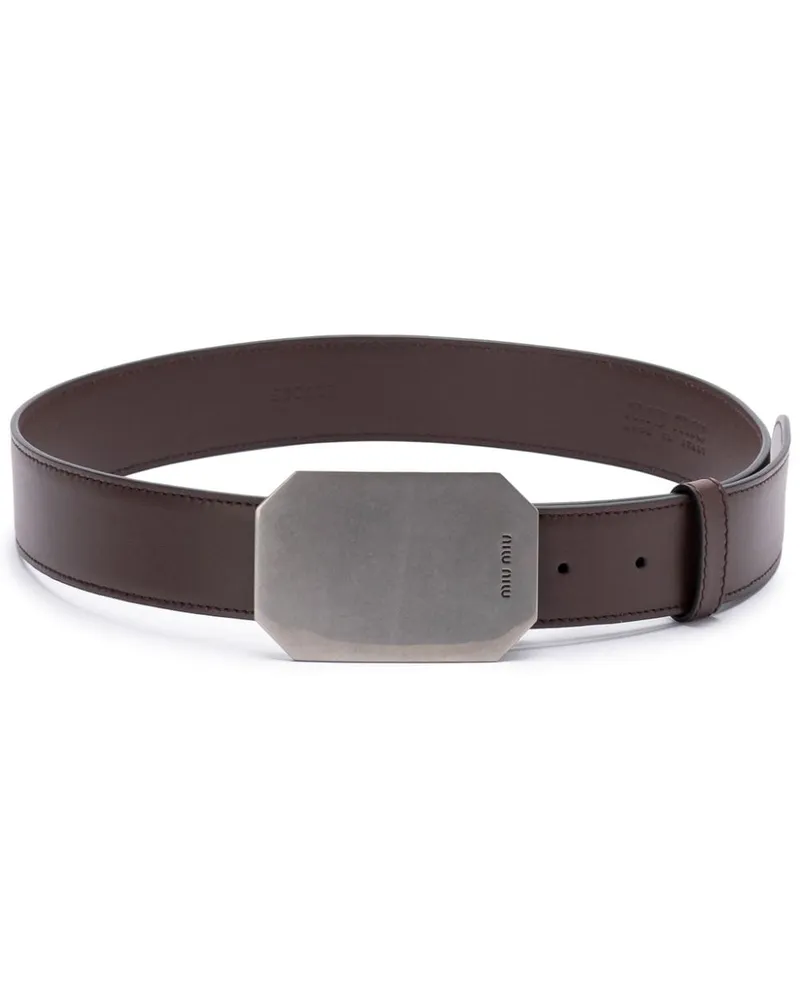 Miu Miu Schnallengürtel aus Leder - Braun Braun