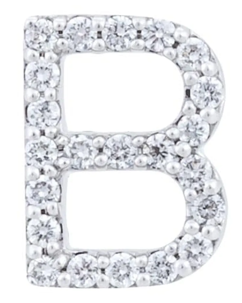 Alinka 18kt 'B' Weißgoldohrstecker mit Diamanten - Metallic Metallic