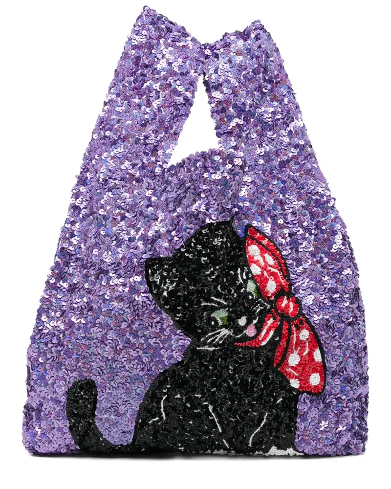 ASHISH Tote Bag mit Pailletten - Violett Violett