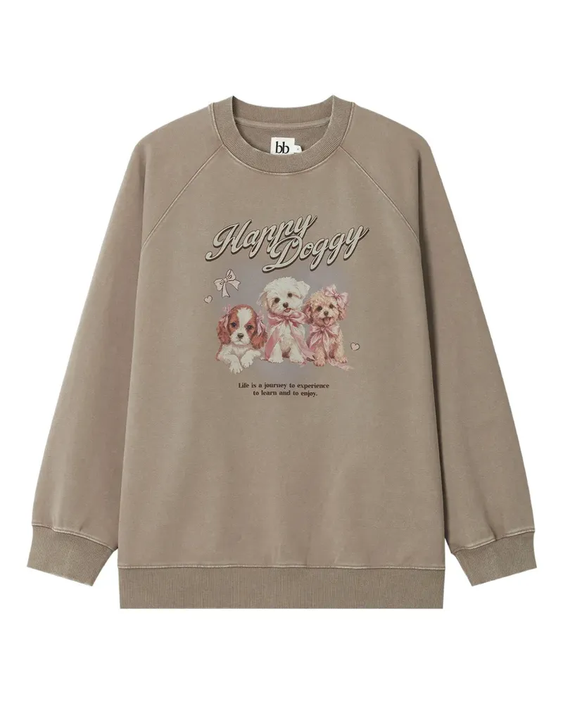 b+ab Happy Doggy Sweatshirt - Nude Nude