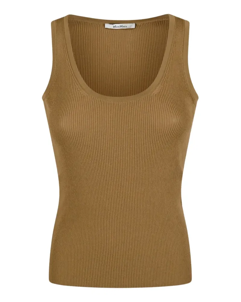 Max Mara Geripptes Strickoberteil - Braun Braun