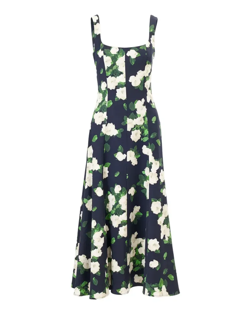 Carolina Herrera New York floral-print midi dress - Blau Blau
