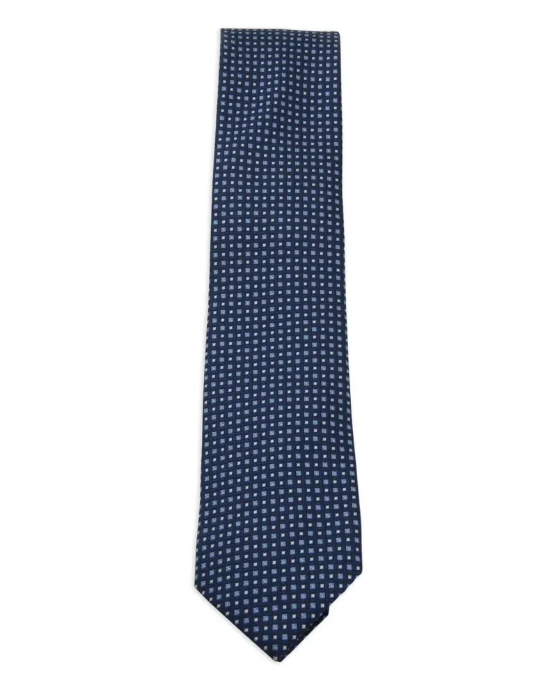 Ermenegildo Zegna Geometrisch gemusterte Krawatte - Blau Blau