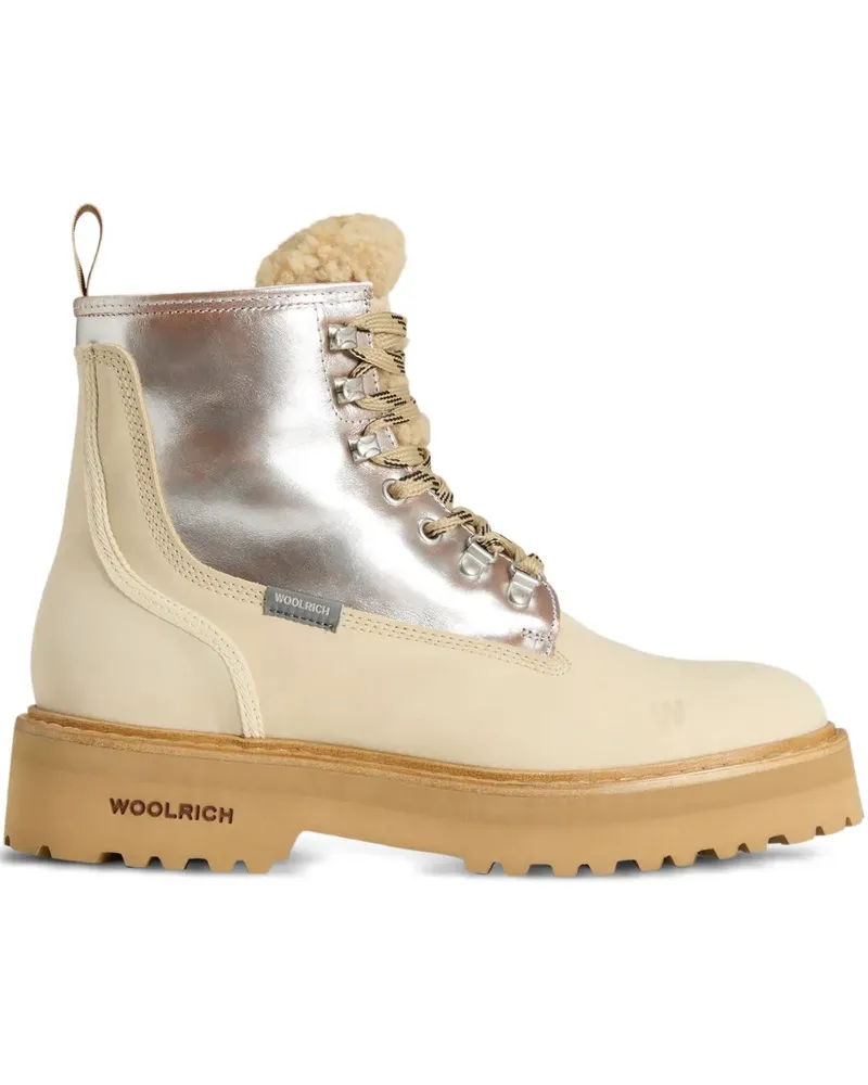 Woolrich Schnürstiefel mit Metallic-Einsatz - Nude Nude