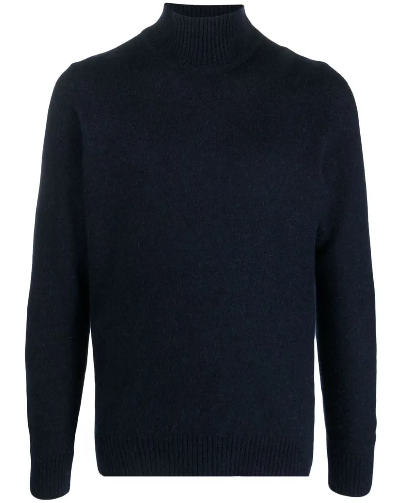 LARDINI Fein gestrickter Rollkragenpullover Blau