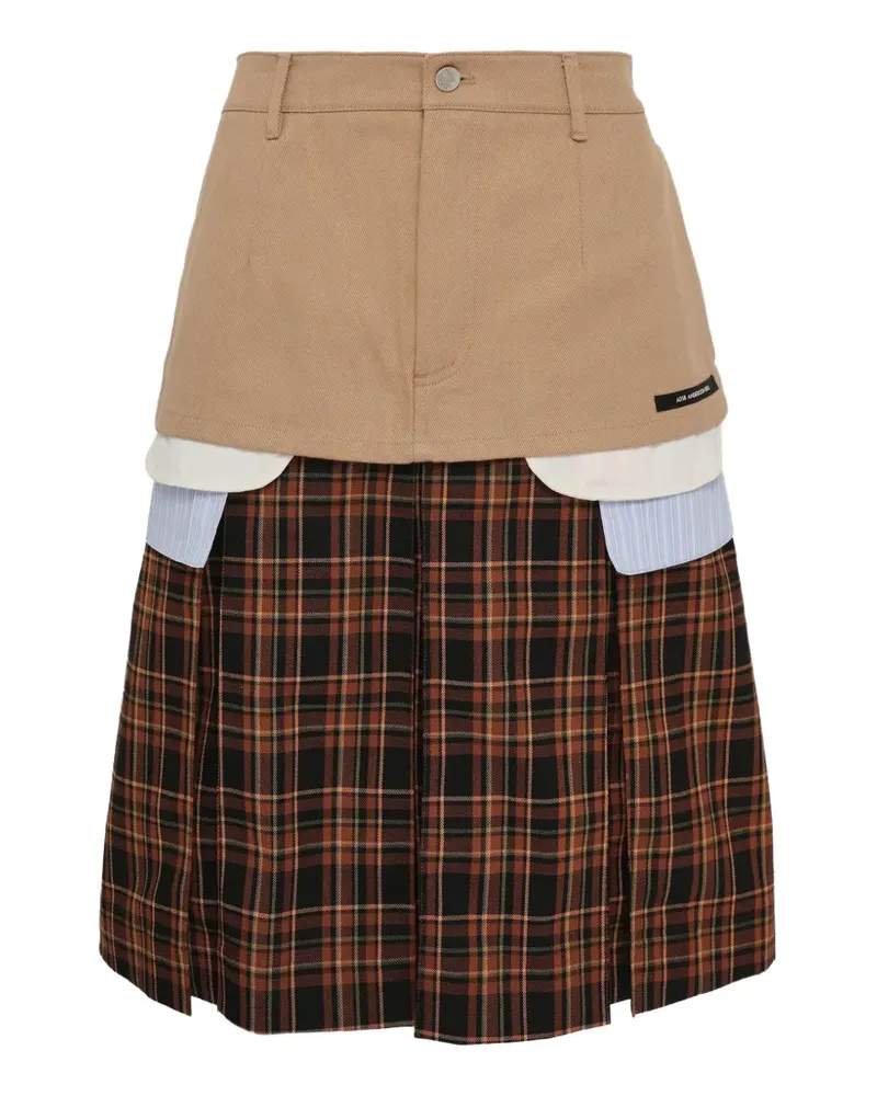 Andersson Bell double-layered pleated midi skirt - Braun Braun