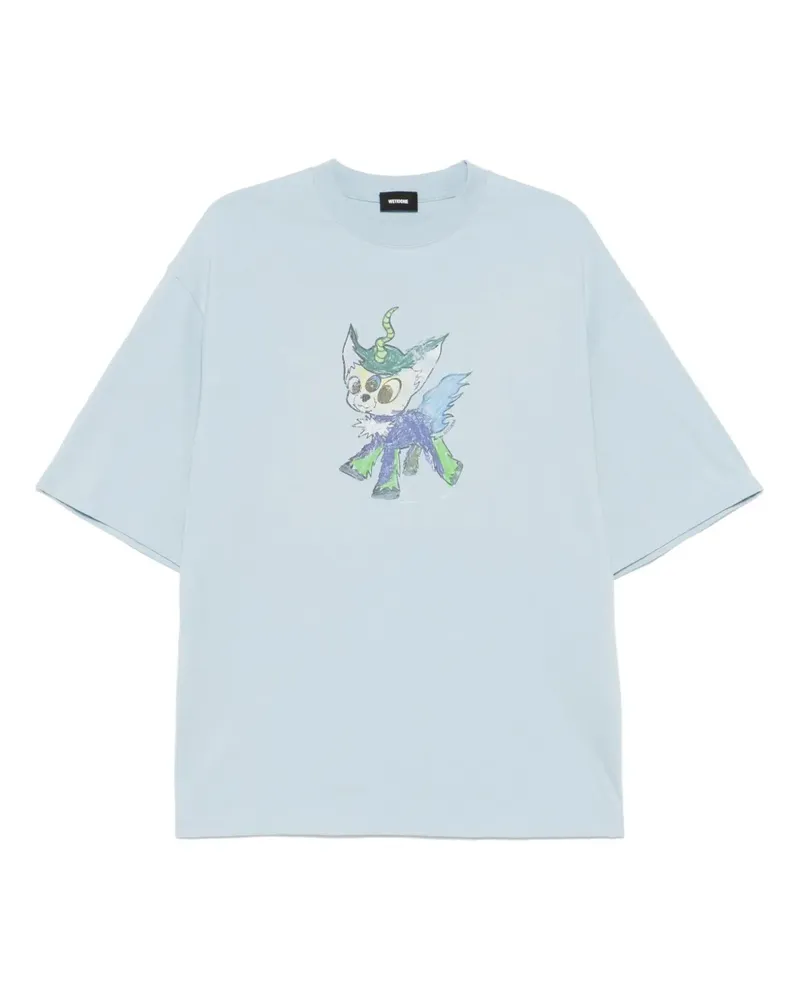 WE 11 DONE T-Shirt mit Monster-Print - Blau Blau