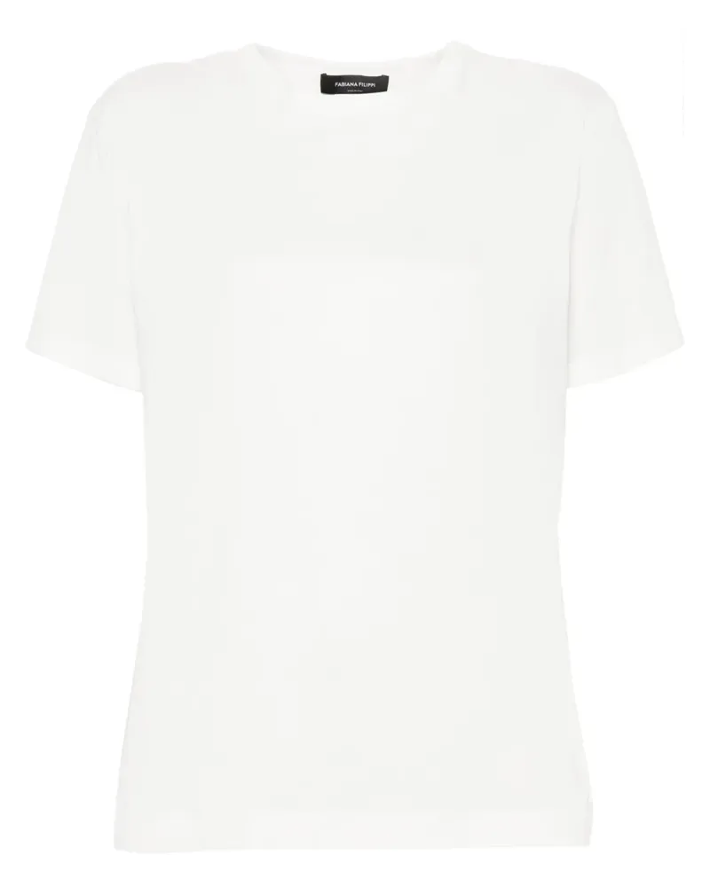 Fabiana Filippi T-Shirt mit Kontrasteinsatz - Weiß Weiß