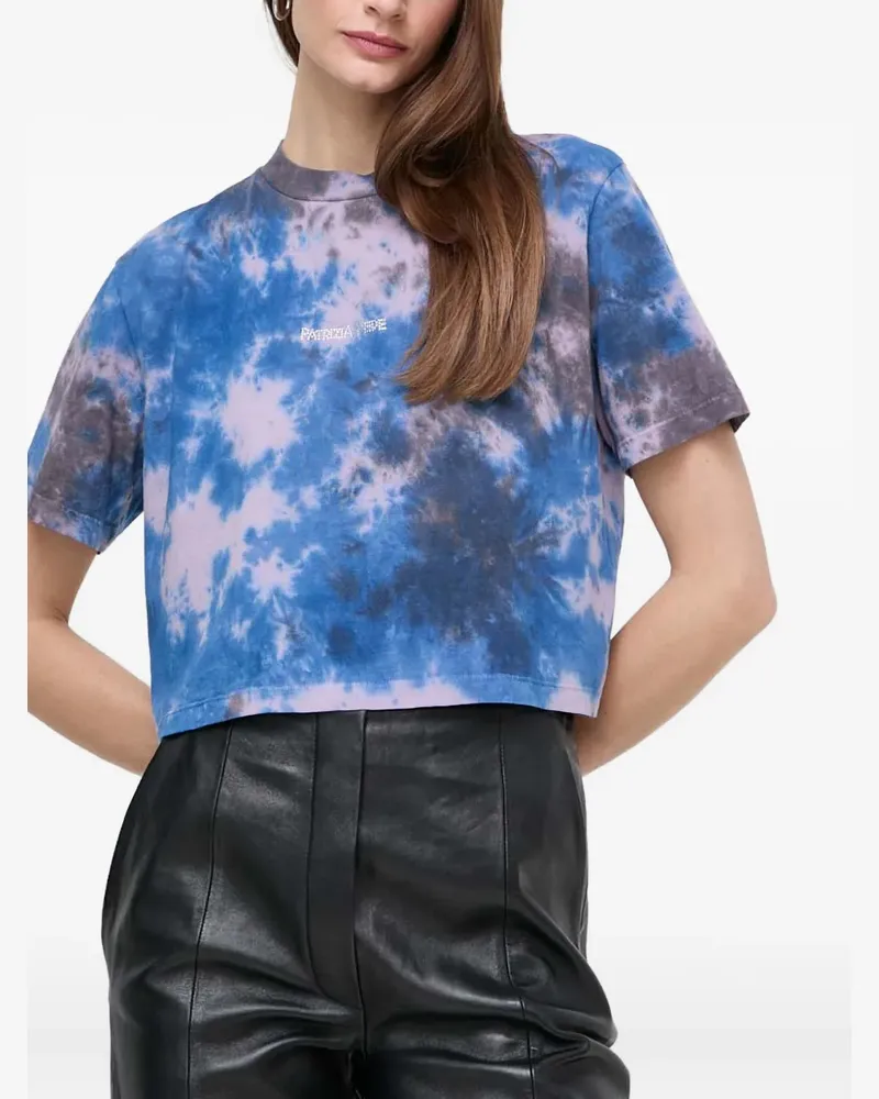 Patrizia Pepe tie-dye embellished top - Blau Blau