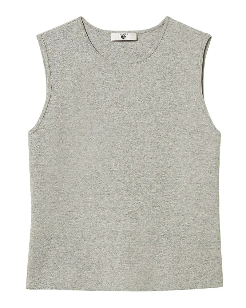 Twin-Set Schmaler Pullover - Grau Grau