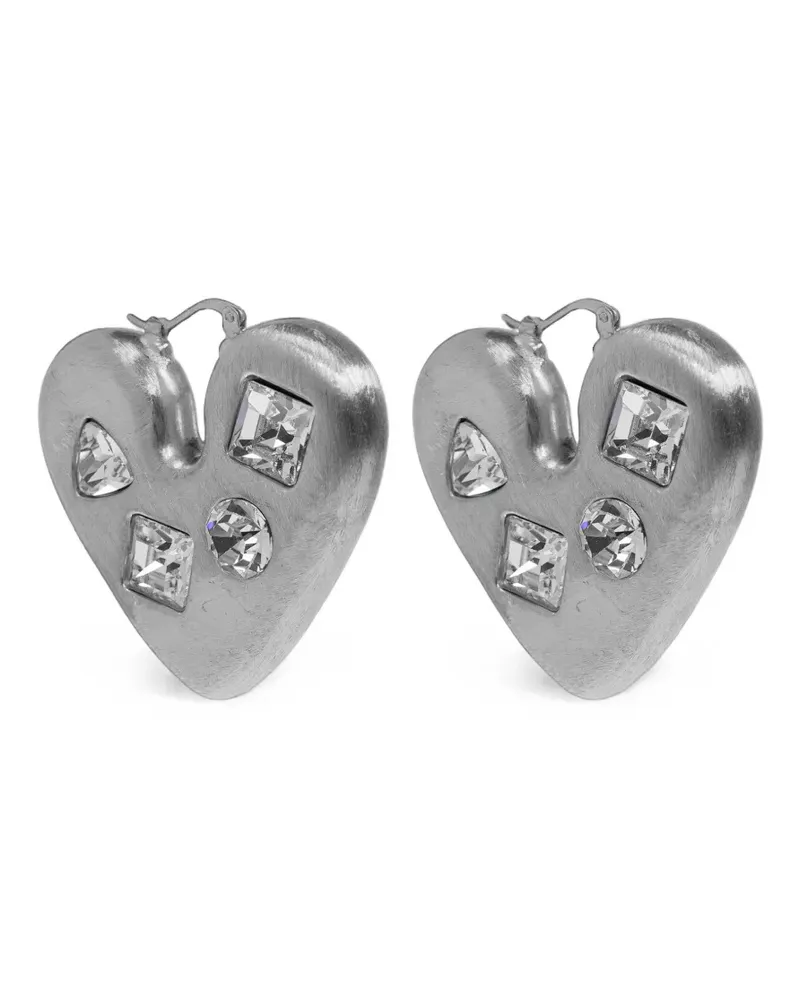 Jacquemus crystal-embellished heart-shaped earrings - Silber Silber