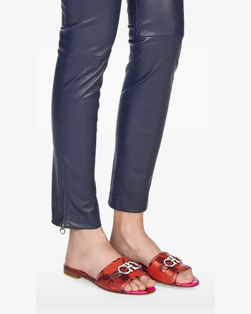 Ferragamo Sandalen mit Gancini-Print - Rot Rot