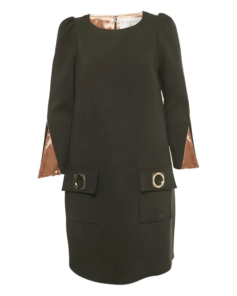 Elisabetta Franchi Passepartout Minikleid mit Falten - Schwarz Schwarz