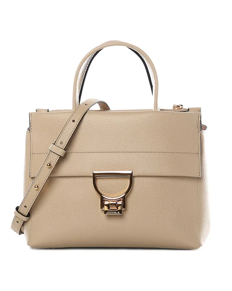 Coccinelle grained leather tote bag - Nude Nude