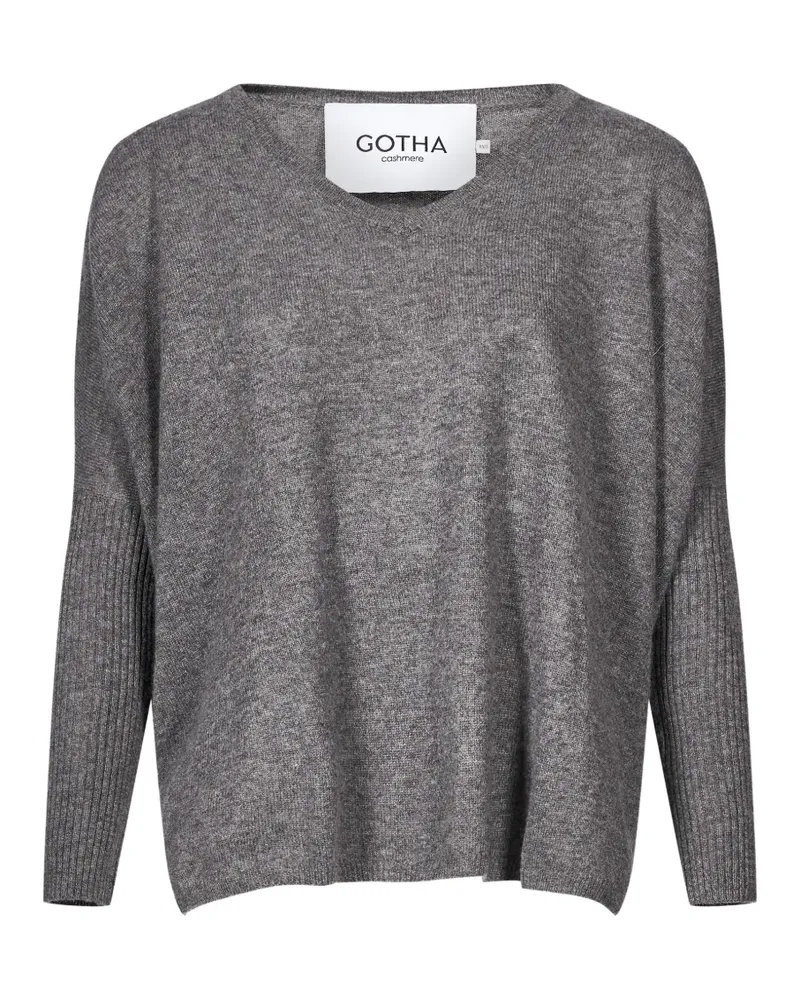 Gotha V-neck sweater - Grau Grau