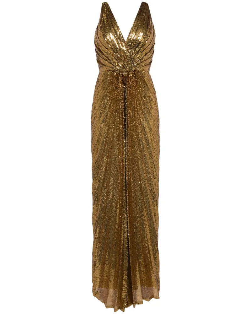 SEMSEM Abendkleid mit Pailletten Gold