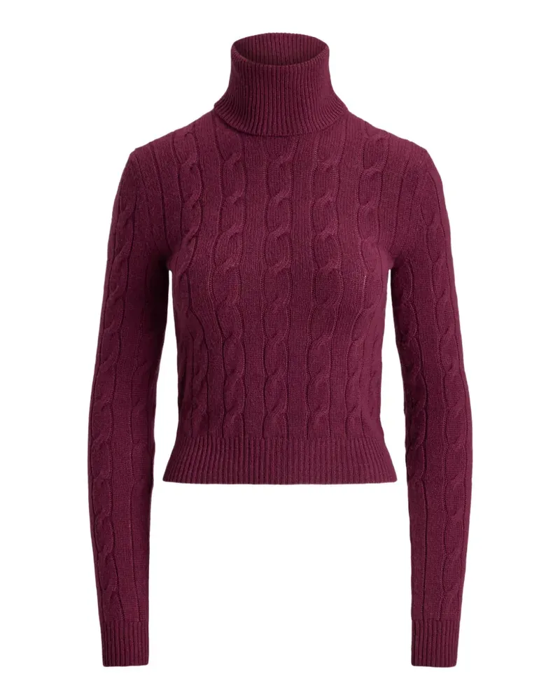 Ralph Lauren Rollkragenpullover mit Zopfmuster - Rot Rot