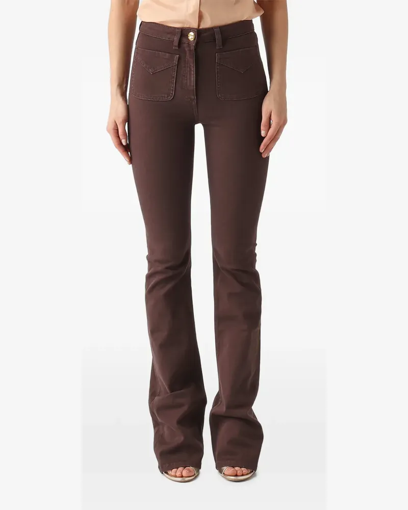 Elisabetta Franchi brown flared trousers - Braun Braun