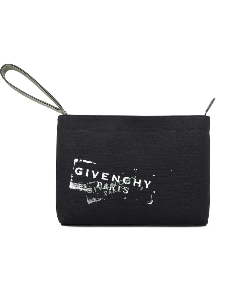 Givenchy logo-print clutch bag - Schwarz Schwarz
