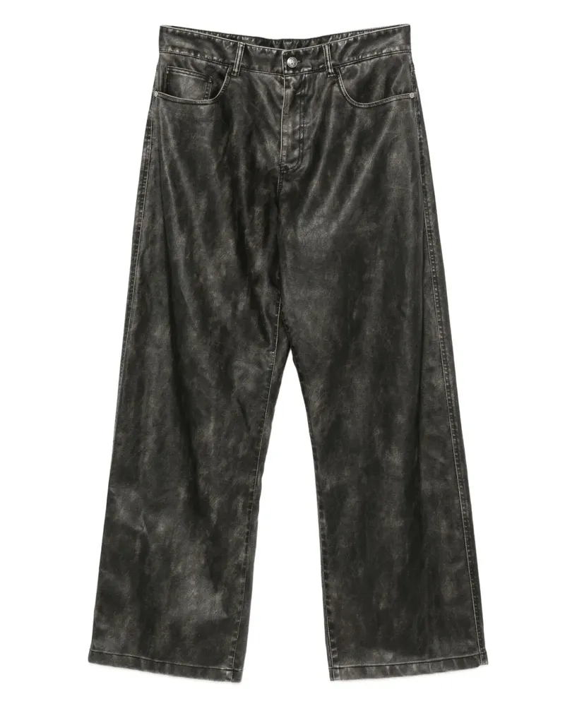 Palm Angels Beschichtete Hose mit Logo - Grau Grau