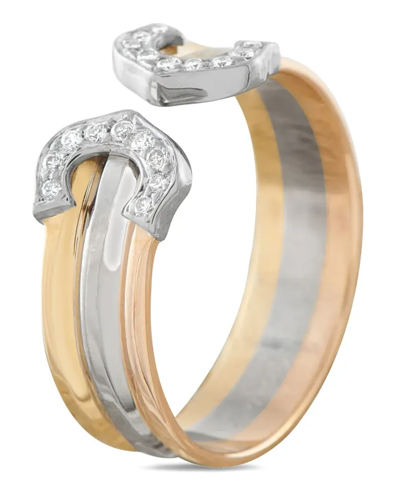 Cartier diamond tricolor double C ring - Gold Gold