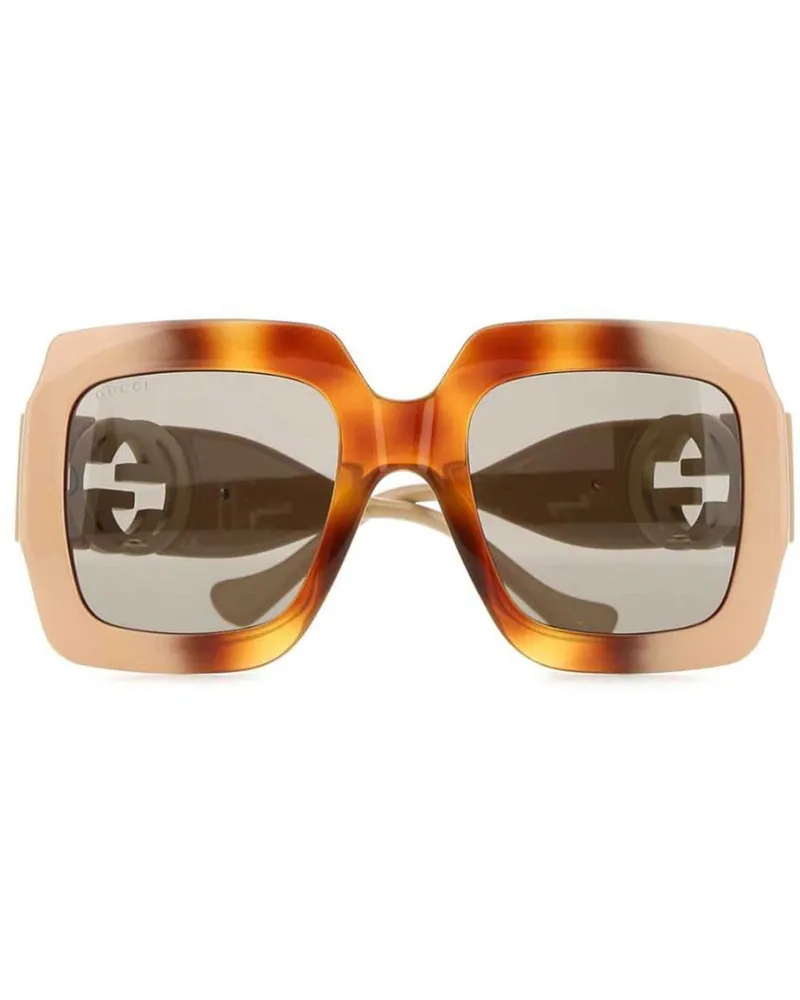 Gucci Eckige Sonnenbrille - Braun Braun