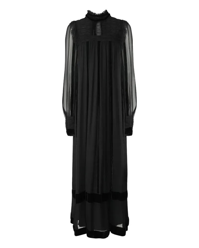 Alberta Ferretti Semi-transparentes Maxikleid - Schwarz Schwarz