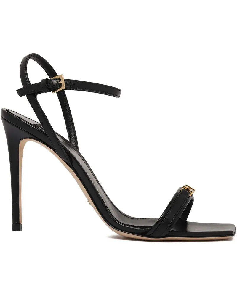 Elisabetta Franchi Sandalen mit Logo-Schild - Schwarz Schwarz