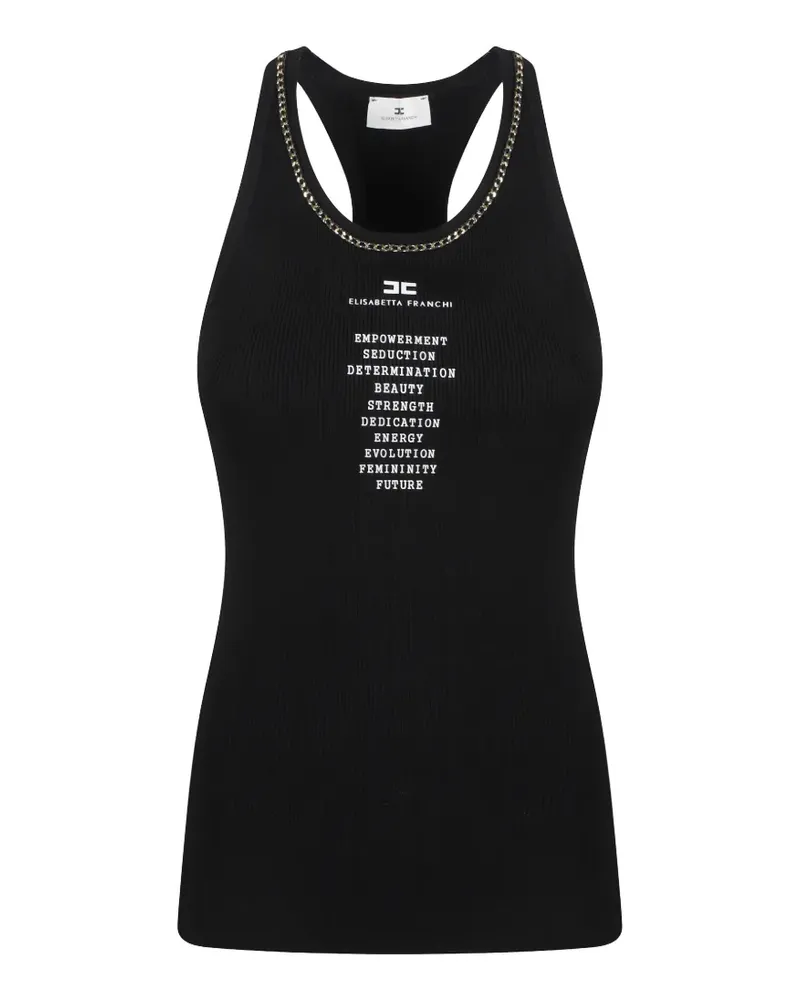 Elisabetta Franchi Top mit Kettengliedern - Schwarz Schwarz