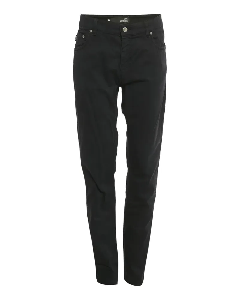Moschino Jeans mit Logo-Schild - Schwarz Schwarz