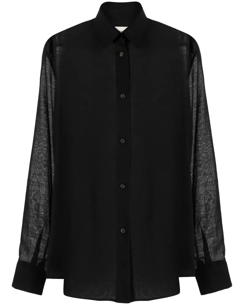 KHAITE Semi-transparentes Hemd - Schwarz Schwarz