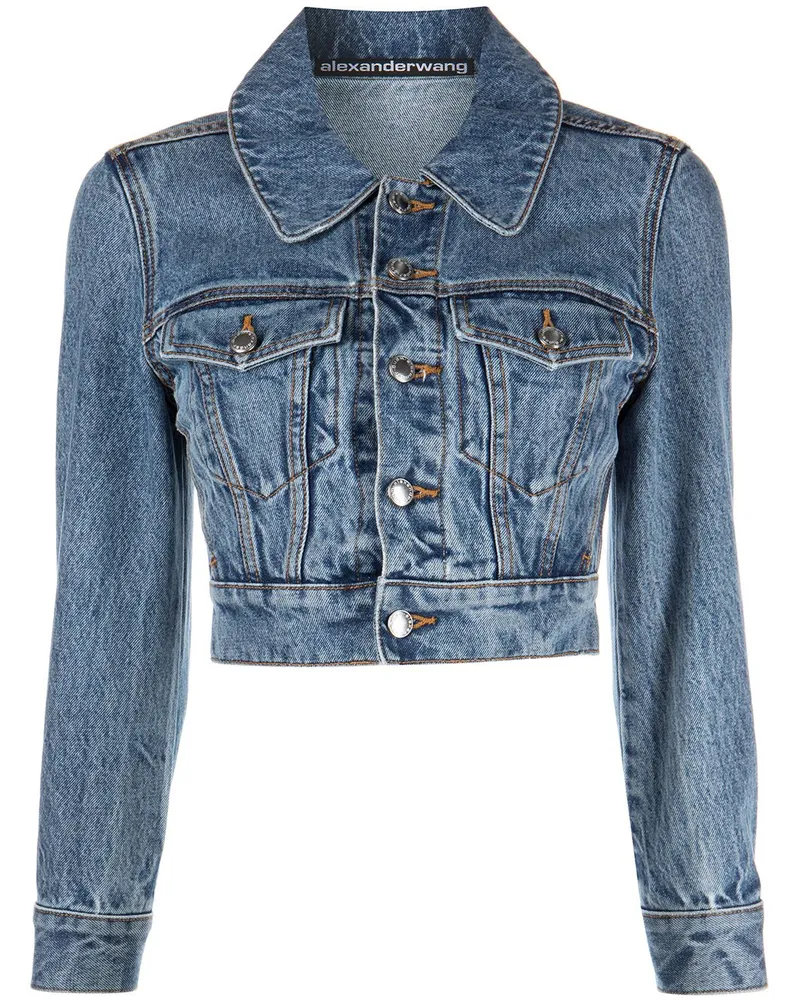 Alexander Wang Cropped-Jeansjacke - Blau Blau