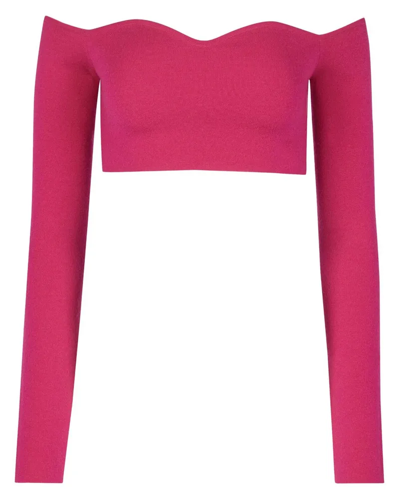 Nina Ricci Schulterfreier Cropped-Pullover Rosa