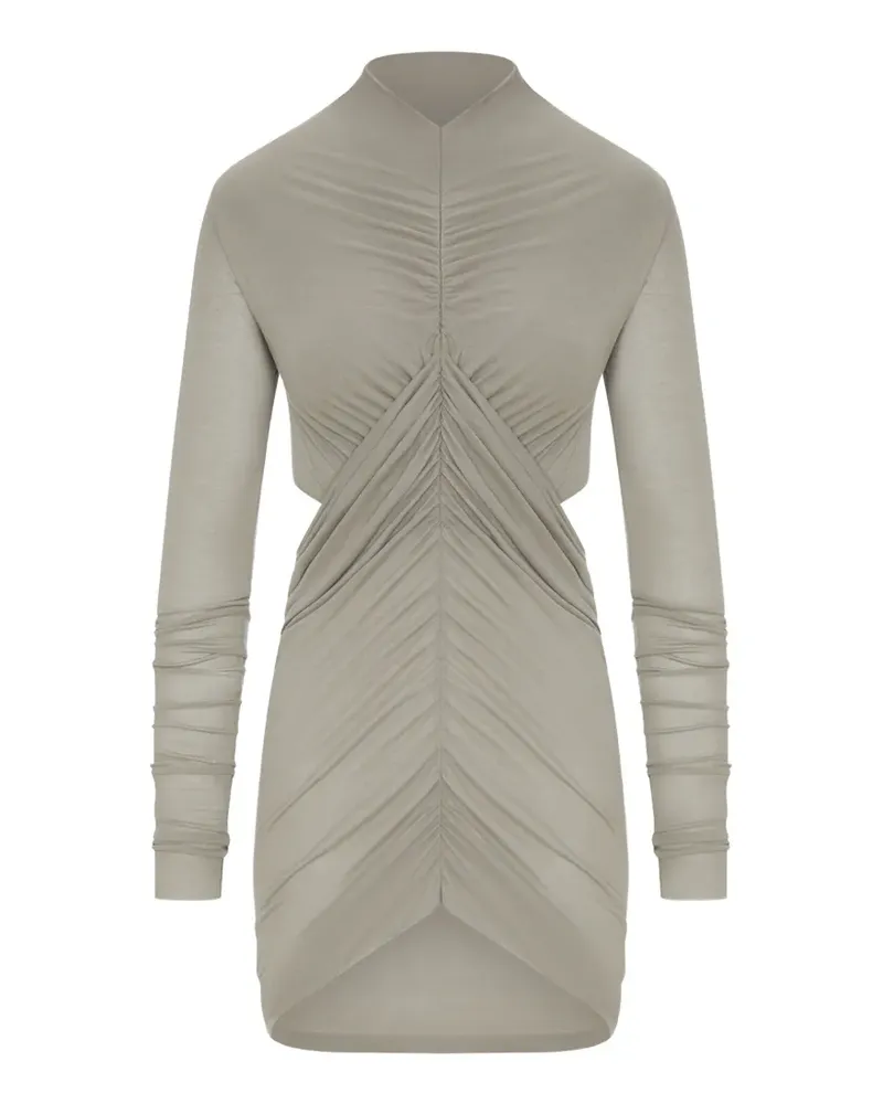 Rick Owens Gerafftes Midikleid mit Cut-Out - Grau Grau