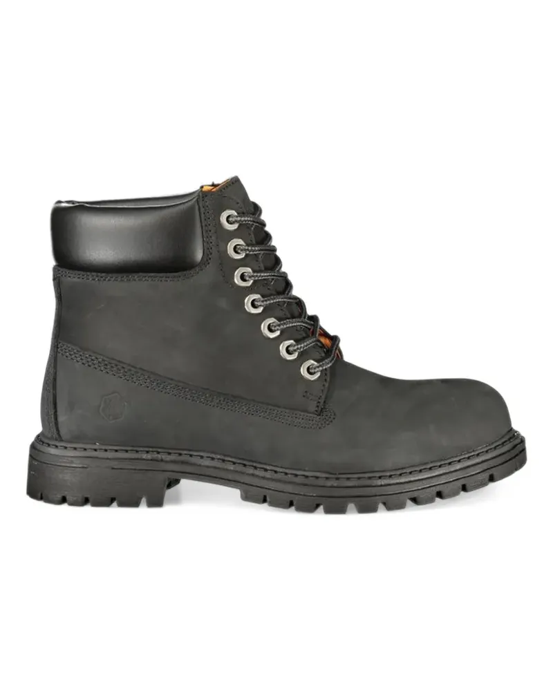 Lumberjack Bikerstiefel mit wattiertem Kragen - Schwarz Schwarz