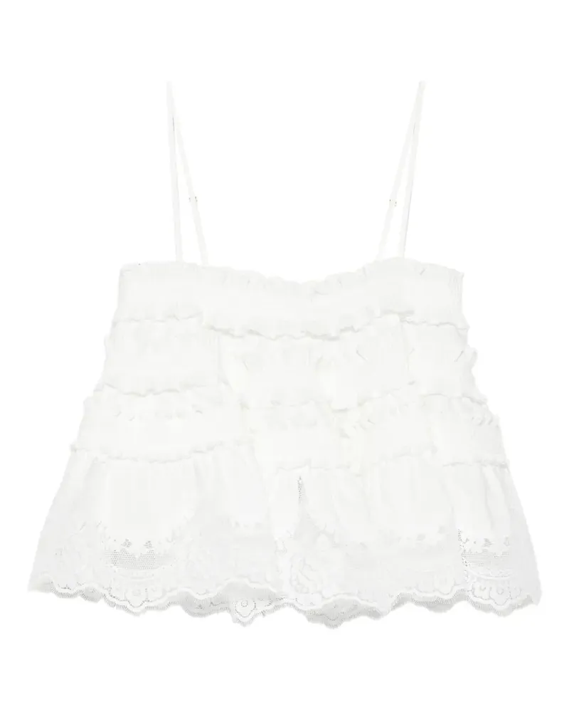 Zimmermann Alchemy ruffled-lace top - Nude Nude