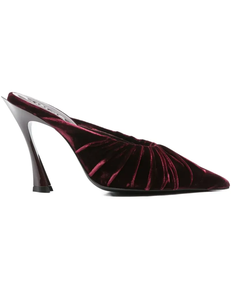 Thierry Mugler Geraffte Mules mit Absatz 95mm - Rot Rot