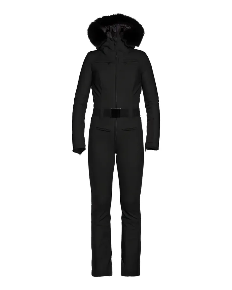 GOLDBERGH Parry belted faux-fur hooded ski suit - Schwarz Schwarz