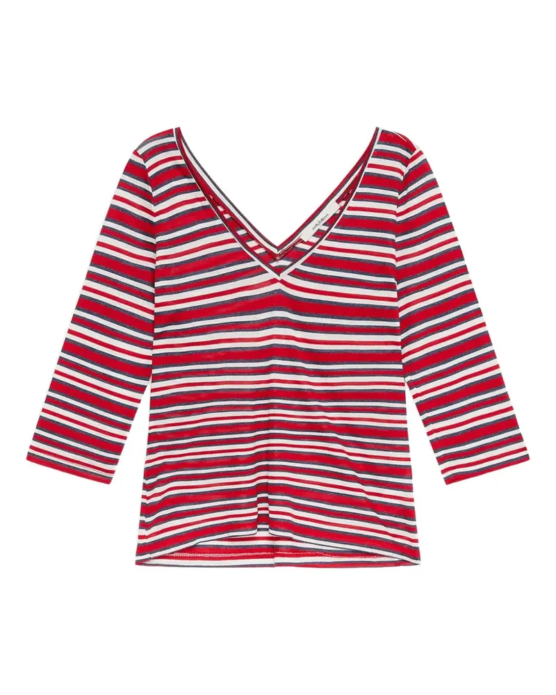 Maliparmi striped V-neck T-shirt - Blau Blau