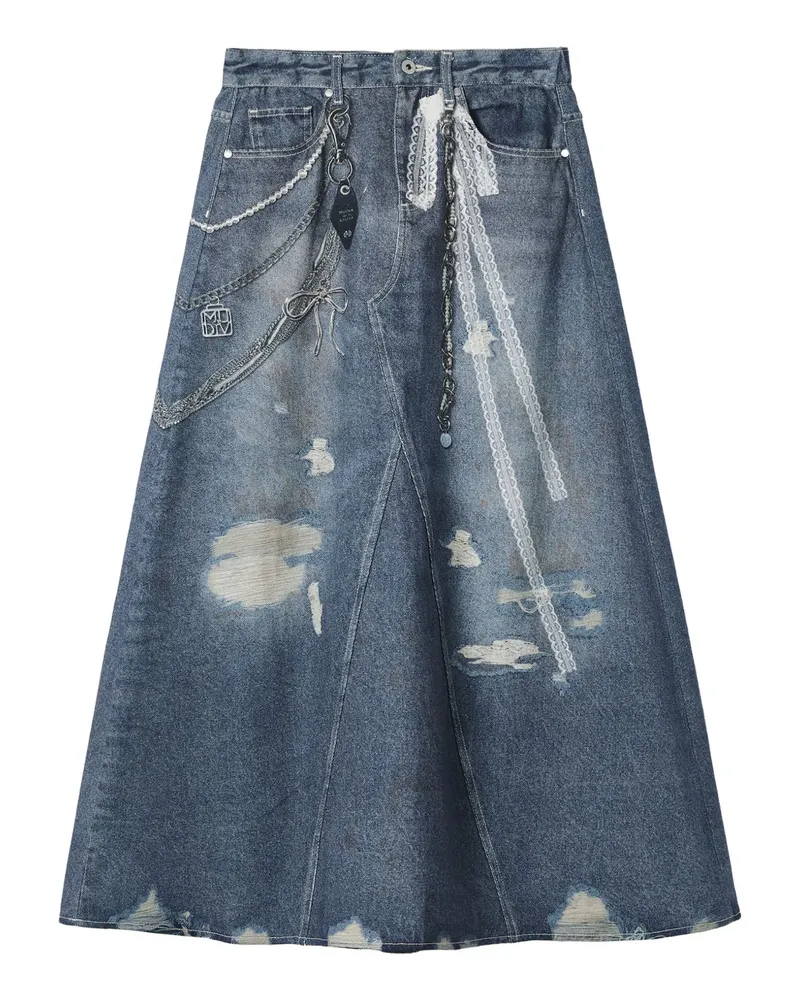 Musium Div. Midirock aus Denim - Blau Blau