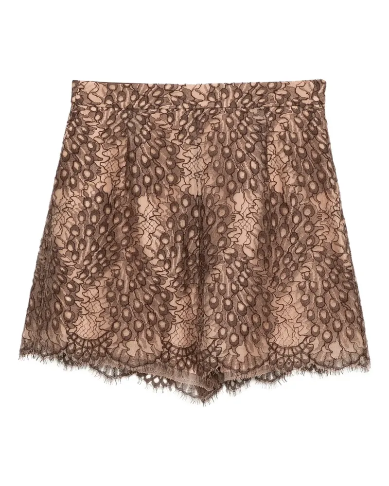 SHIATZY CHEN Scape-of-Curve Shorts mit Spitze - Braun Braun