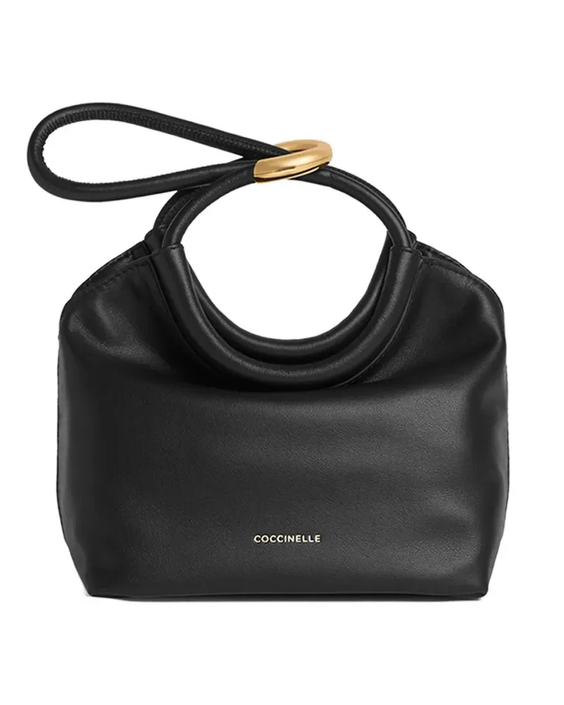 Coccinelle Kleine Finn Schultertasche mit Ringgriff - Schwarz Schwarz