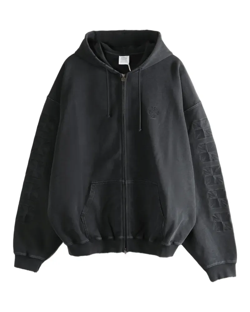 VETEMENTS Kapuzenjacke mit Prägung - Schwarz Schwarz