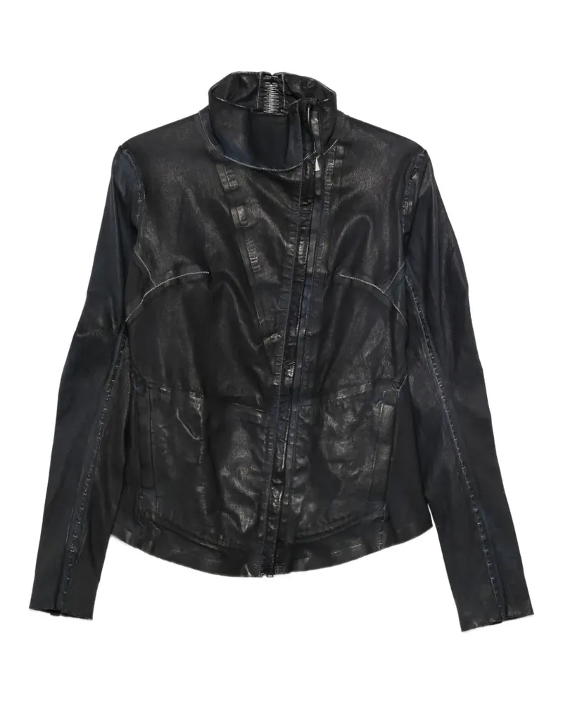 Isaac Sellam Lederjacke mit Stehkragen - Blau Blau