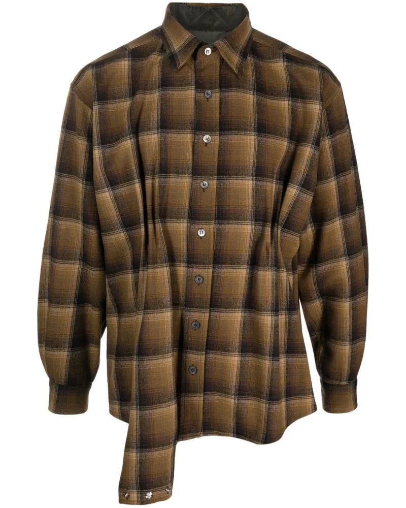 Maison Margiela x Pendleton asymmetrisches Hemd mit Karo - Braun Braun