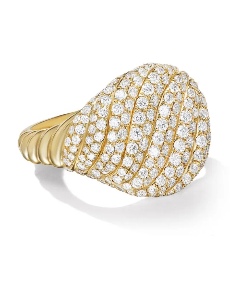 David Yurman 18kt Sculpted Cable Gelbgoldring mit Diamanten Gold