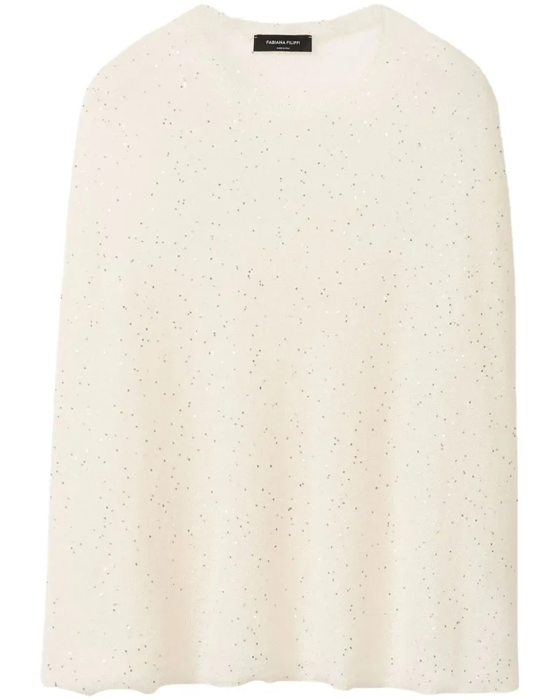 Fabiana Filippi Cape mit Pailletten - Nude Nude